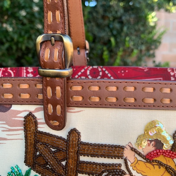 Isabella Fiore Beaded Western Motif Shoulder Bag/Tote EUC barely carried - Picture 3 of 16